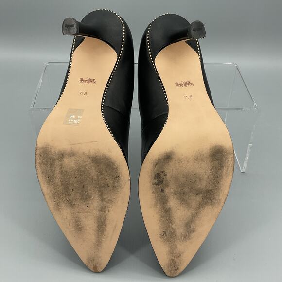 Coach Women’s Samantha Leather Pointed Pumps Black Size 7.5B - Picture 8 of 10